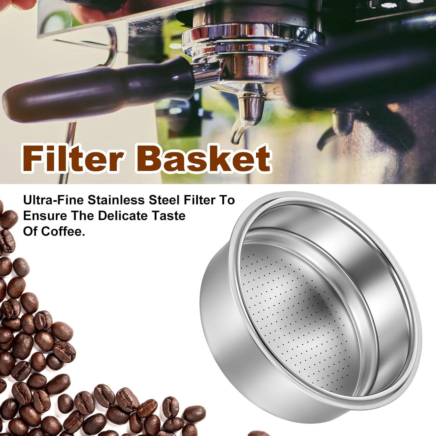 2 Pcs 51mm Portafilter Basket, Stainless Steel Coffee Filter image 4