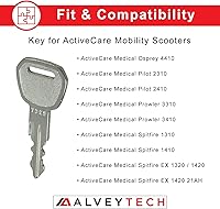 Vista 4 de AlveyTech Llave de repuesto para scooter, para ActiveCare/Drive Osprey 4410, Pilot 2310/2410, Prowler 3310/3410, Spitfire 1310/1410, 4 ruedas