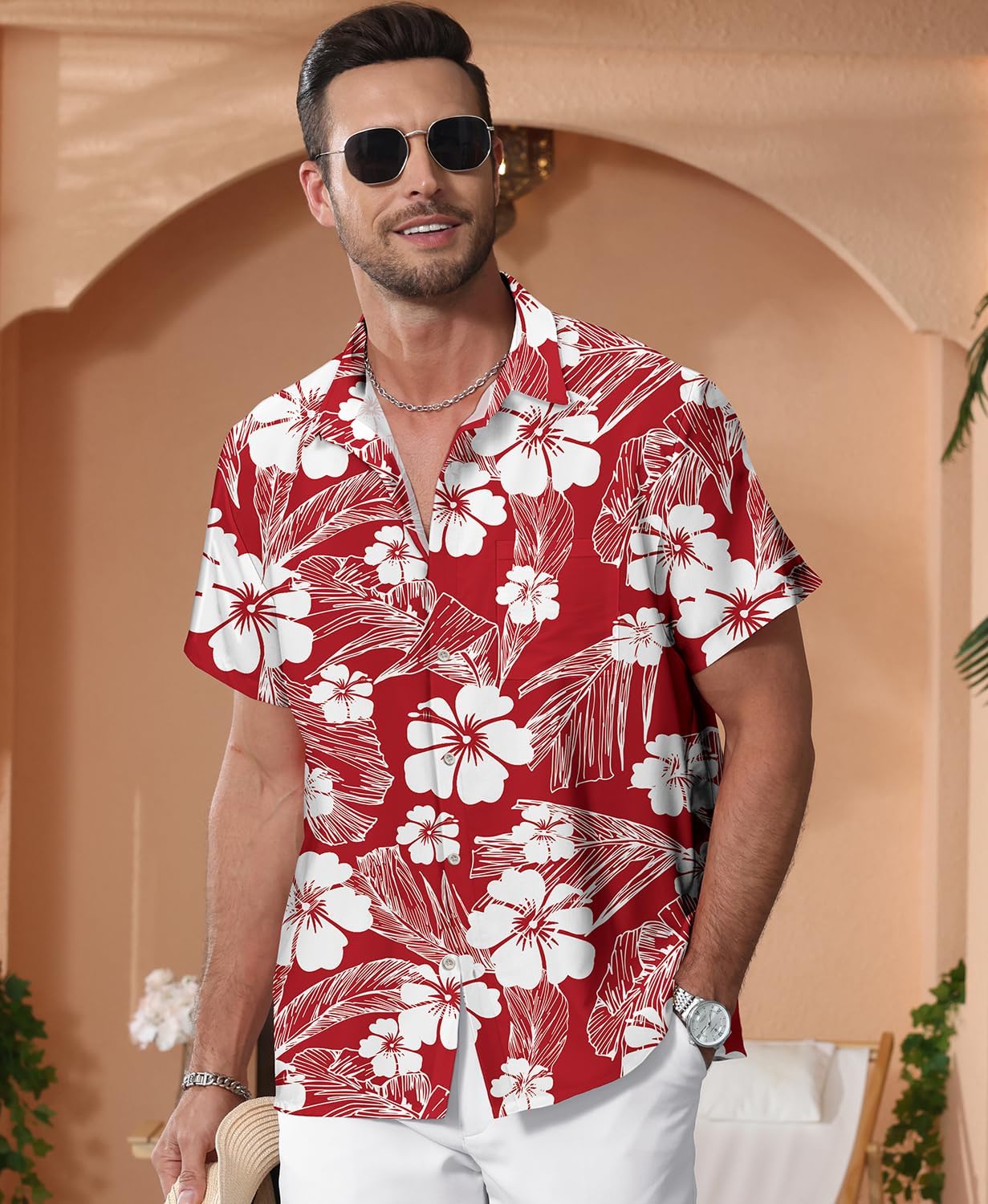 KYKU Hawaiian Shirt for Men: Beach Vacation Summer Short Sleeve Button Down Mens Shirts Casual Stylish - Image 2
