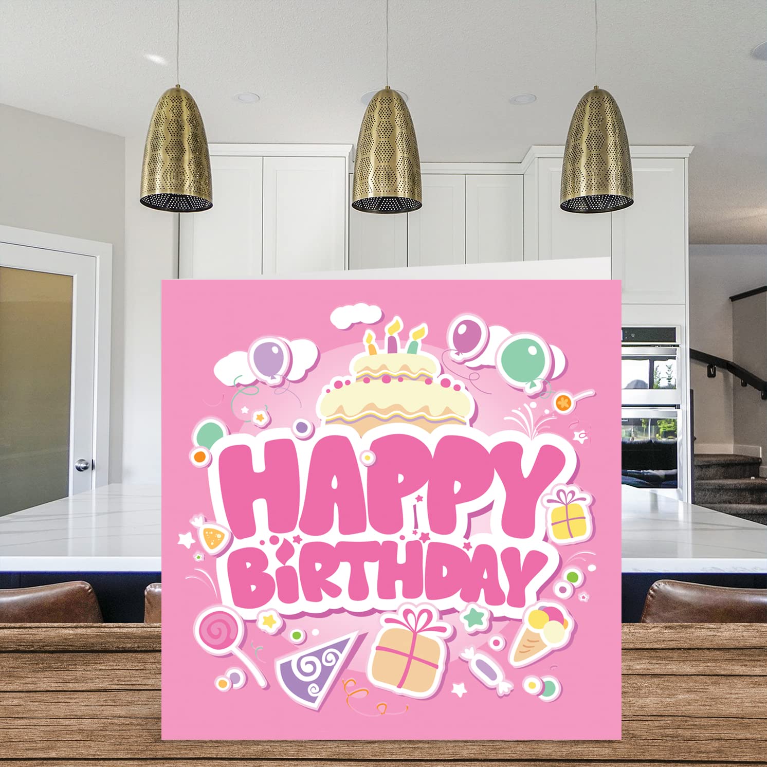 Biglietto di auguri di compleanno per la nipote con design personalizzato in oro rosa e schizzi rosa per qualsiasi età - Italia