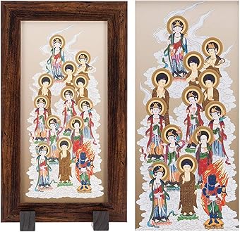 アウトレット掛軸 仏画 十三仏 5尺(約151cm)  M02 仏間用掛軸 十三仏（横物） - 仏壇仏具のまごころショップ安伽堂