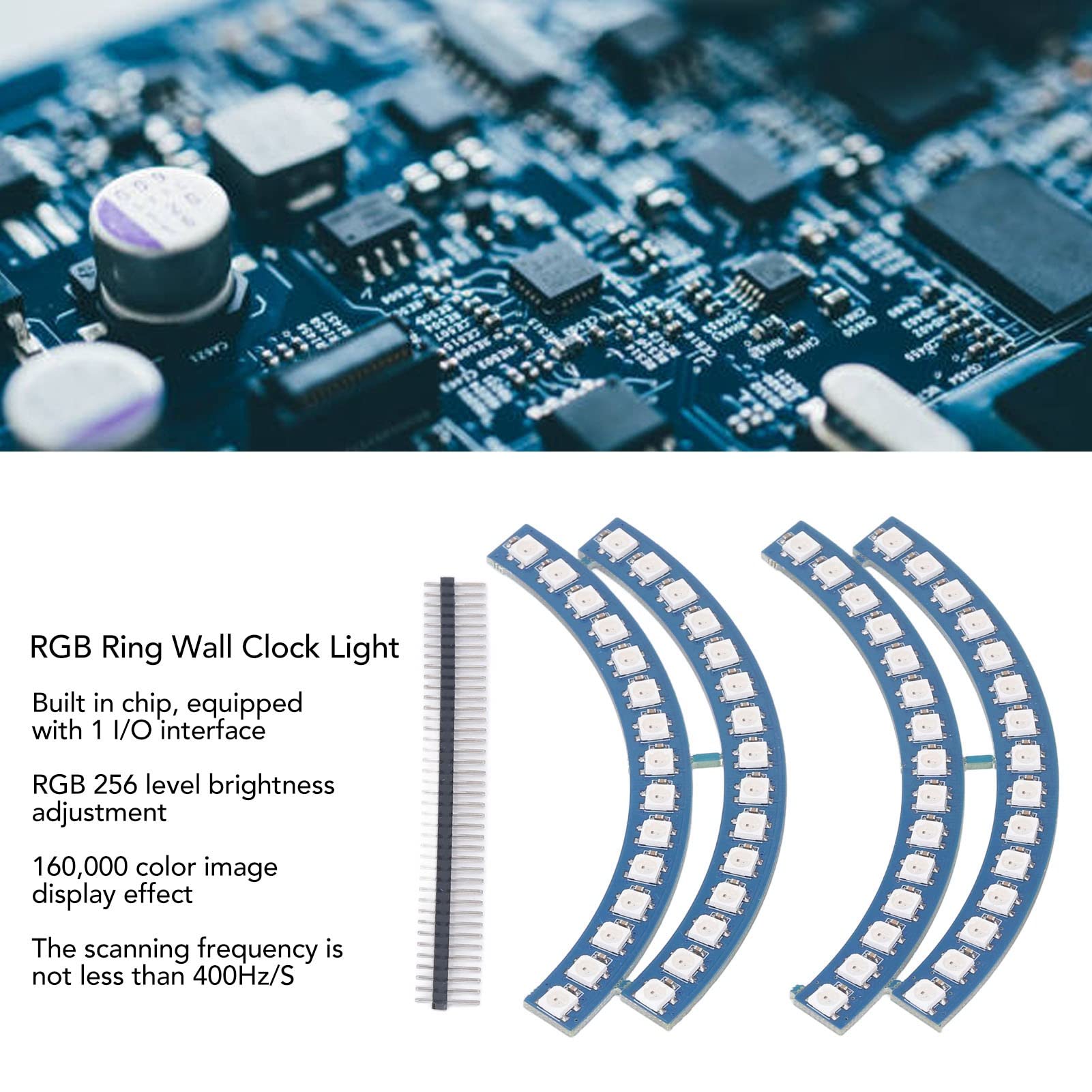 Profilo Angolare Led WS2812 5050 60 RGB LED Ring Wall Clock Ultra ...