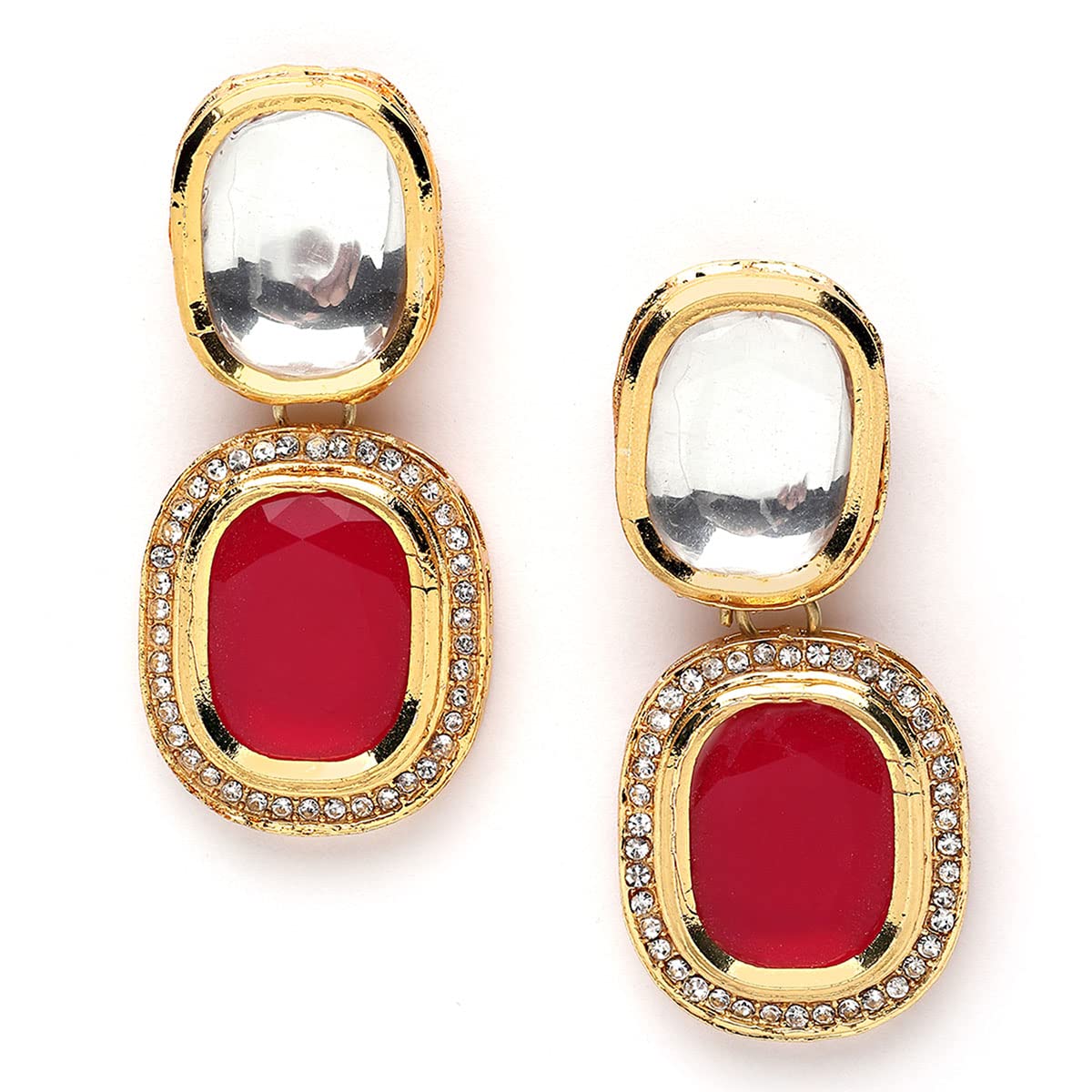 See full amazon price history chart for Karatcart Gold Plated Red Polki Kundan Drop Earrings for Women Karatcart Gold Plated Red Polki Kundan Drop Earrings for Women (B0BFZXDBTC) Amazon Price History, Amazon Price Tracker
