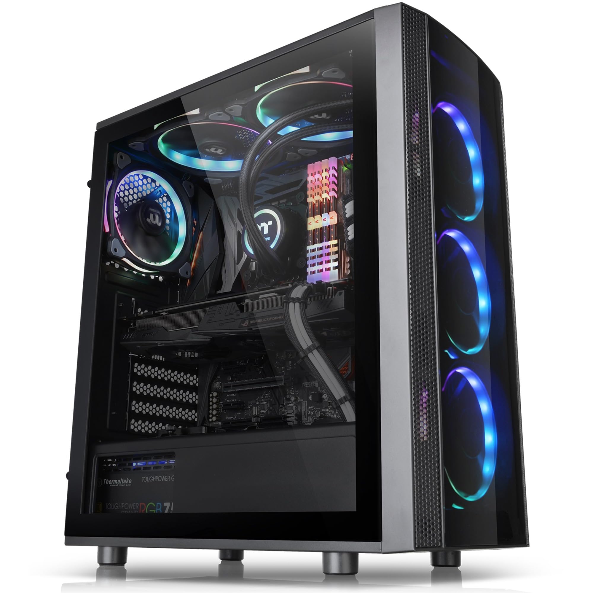 Thermaltake Versa J25 TG RGB - Caja Gaming para PC, Color Negro