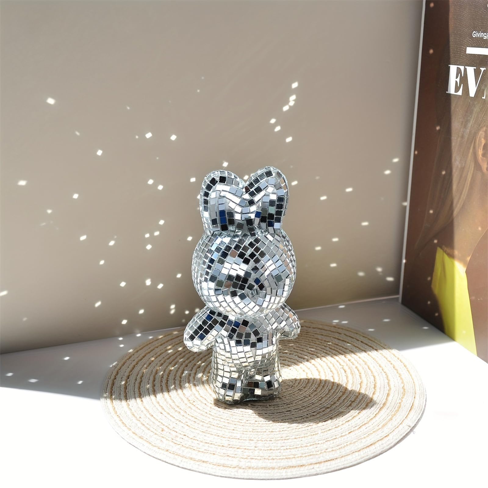 Cosirttx Mirror Disco Balls Bunny Shaped Disco Balls,Creative Rabbit Disco Balls,Cute Bunny Disco Ball,Fun Party Disco Ball for Big Party Decorations,DJ Party Design