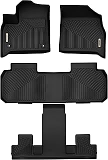 OEDRO Floor Mats Compatible with 2018-2023 Chevrolet Traverse with 2nd Row Bucket Seats, Unique Black TPE All-Weather Guard, Includes 1st, 2nd and 3nd Row Full Set Liners