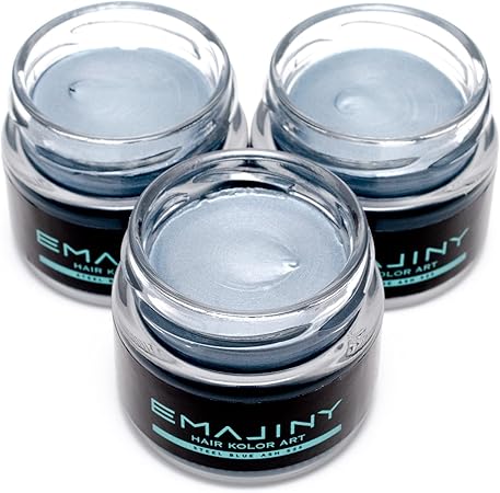 Amazon お得な3個セット Emajiny Steel Blue Ash S25 エマジニー スティールブルー カラーワックス 銀青 36g 日本製 無香料 シャンプーでサッと洗い流せる１日銀青髪 Emajiny ヘアチョーク 通販