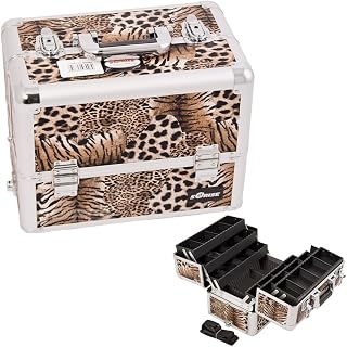 Craft Accents 6-Tiers Extendable Tray Professional Aluminum Cosmetic Makeup Case, Brown Leopard, 176 Ounce Price In India