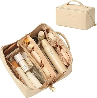 Travel Makeup Bag Toiletry Bag for Women Large Cosmetic Travel Bag Makeup Storage Box Skincare Organizer Vanity Organizer Bag Multi-Function Makeup Organizer with Compartments Travel essentials