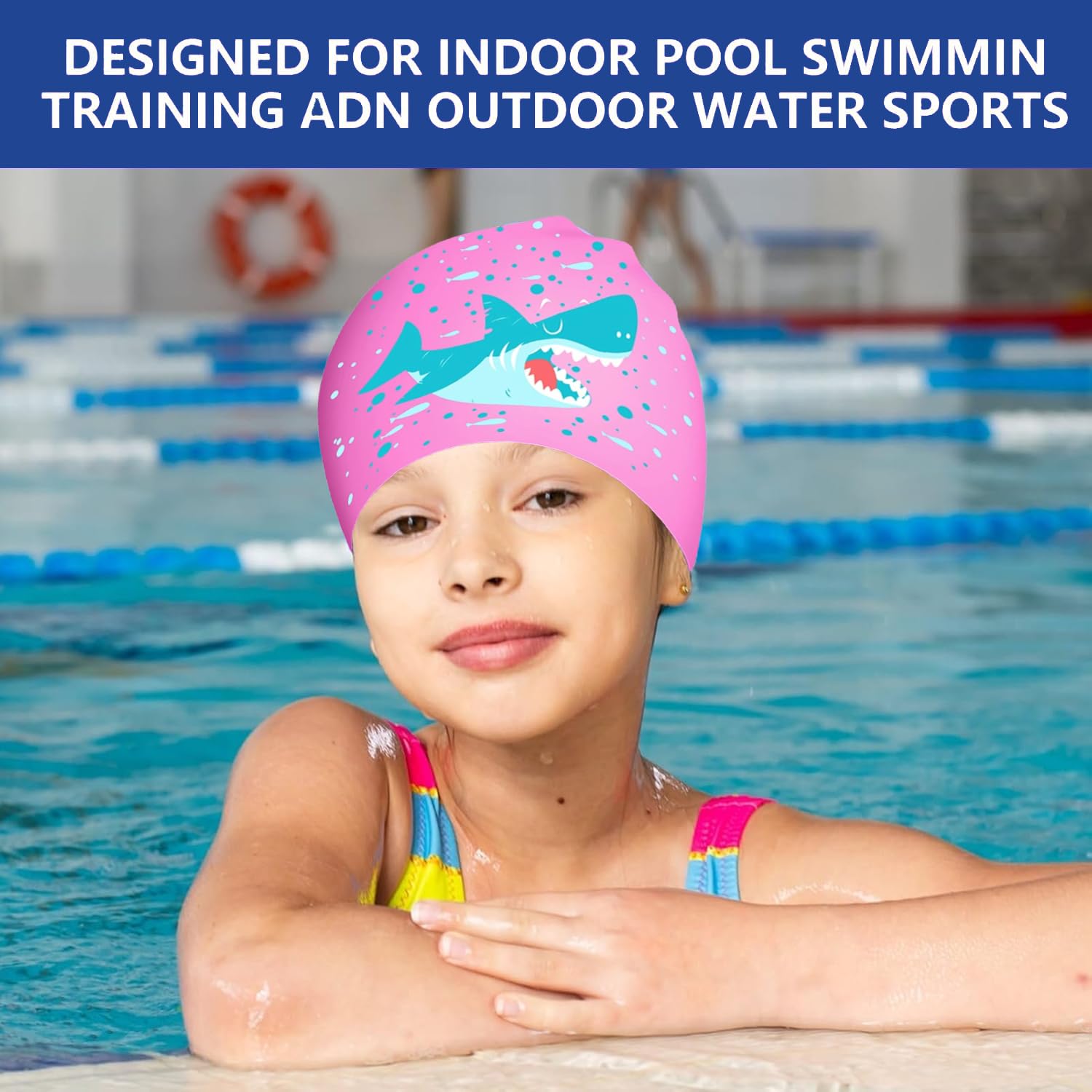 Bonnet De Bain Enfant Silicone - Licorne Rose - Taille 4-14 Ans - Imperméable, Confortable, Anti-dérapant