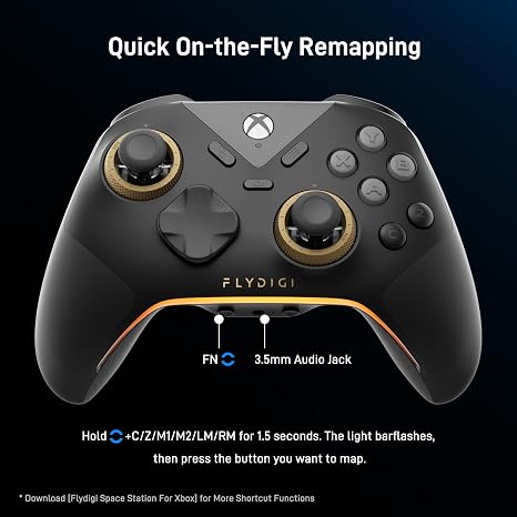 FLYDIGI VADER 5S Wired Controller for Xbox Series X|S, Xbox One, Windows 10/11, FORCEFLEX Adjustable Tension Joysticks, FORCESWITCH Triggers, 6 Remappable Buttons, 3.5mm Audio Jack