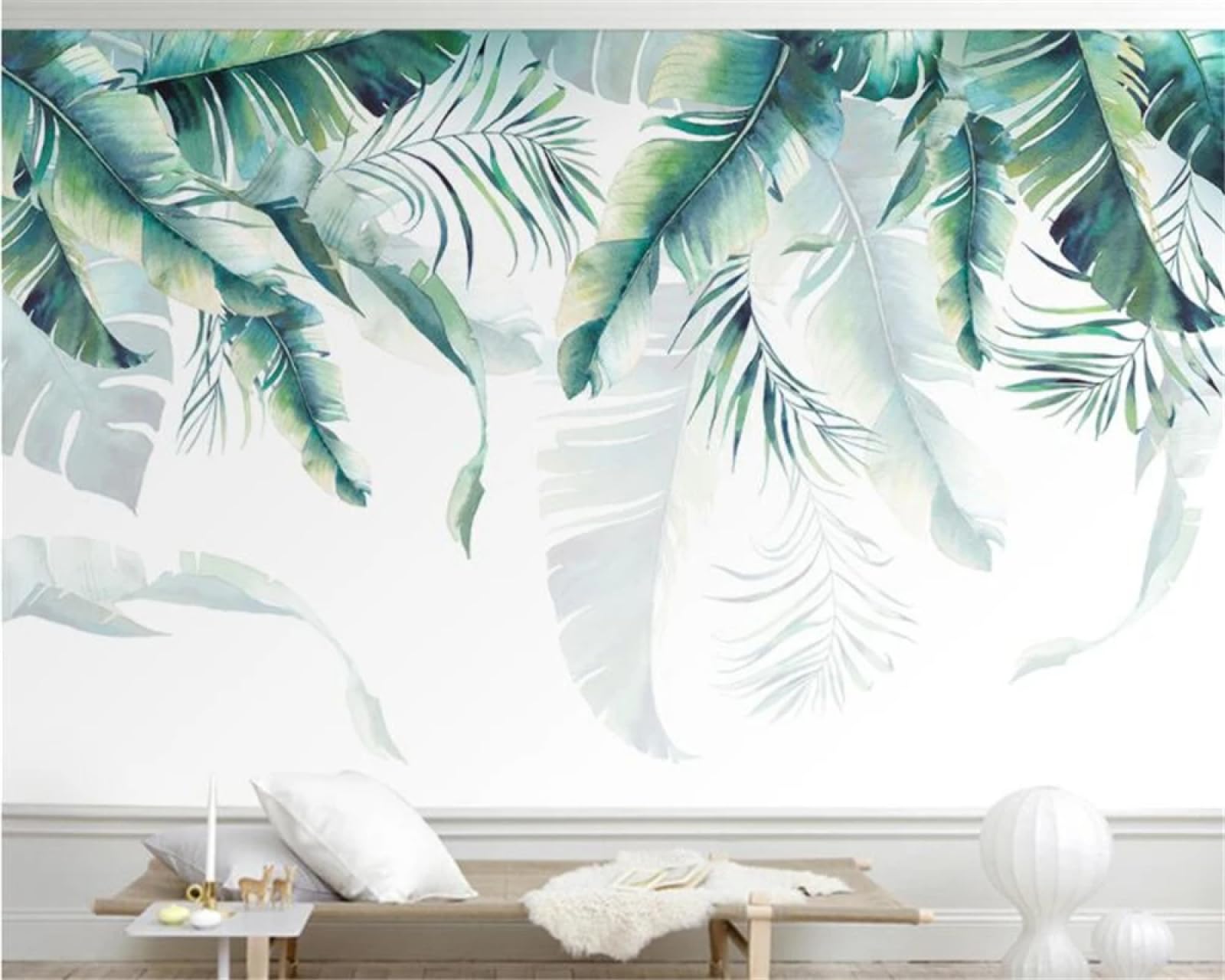 KoKoty Wall Mural Wallpaper 3D Tropical Rainforest Banana leaves-300 x 250 cm-for Home Design Living Room TV Background Wall Decor