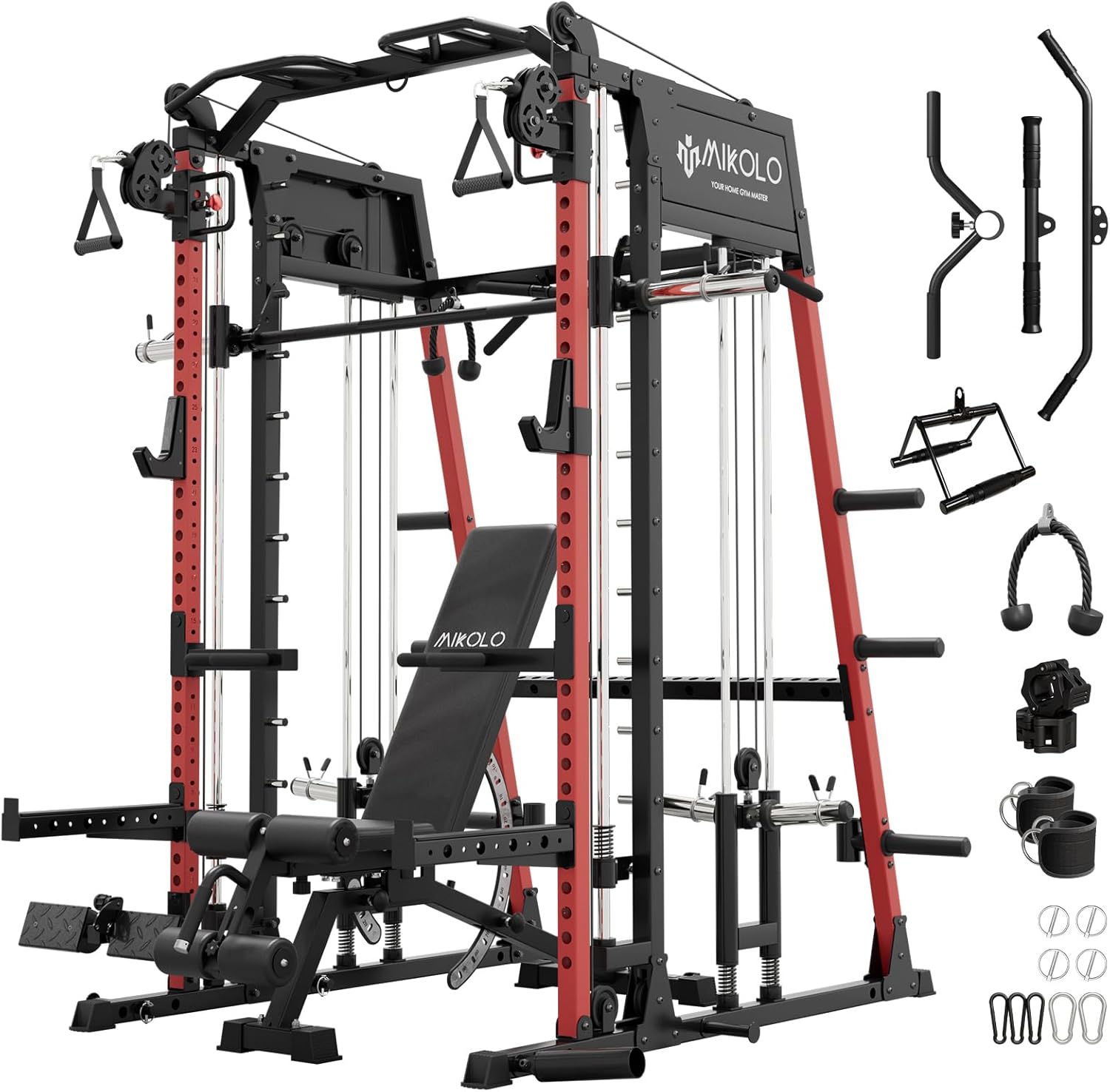 Mikolo Smith Machine with LAT Pull & Cable Crossover