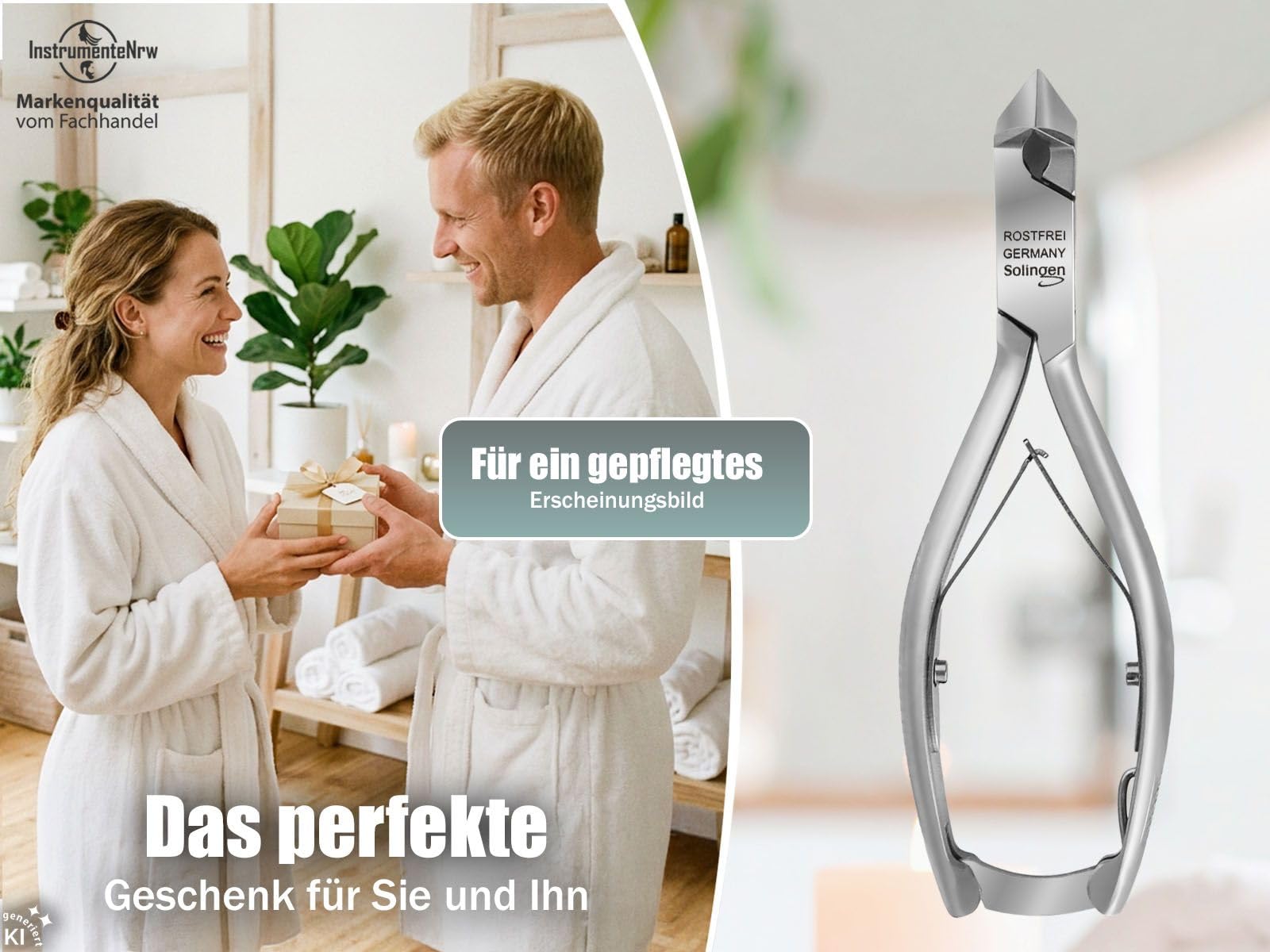 Kopfschneider Solingen Nagelzange für dicke & eingewachsene Fußnägel 14 cm | Made in Germany Edelstahl Rostfreie Solinger Eckenzange Pediküre Zange für eine präzise Nagelpflege und Fußpflege
