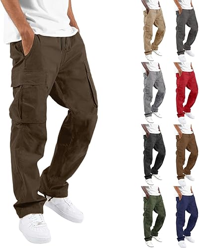 Miniatura 6 de Pantalones cargo para hombre, holgados, a la moda, pantalones atléticos, casuales, holgados, pantalones de carga rectos, pantalones deportivos