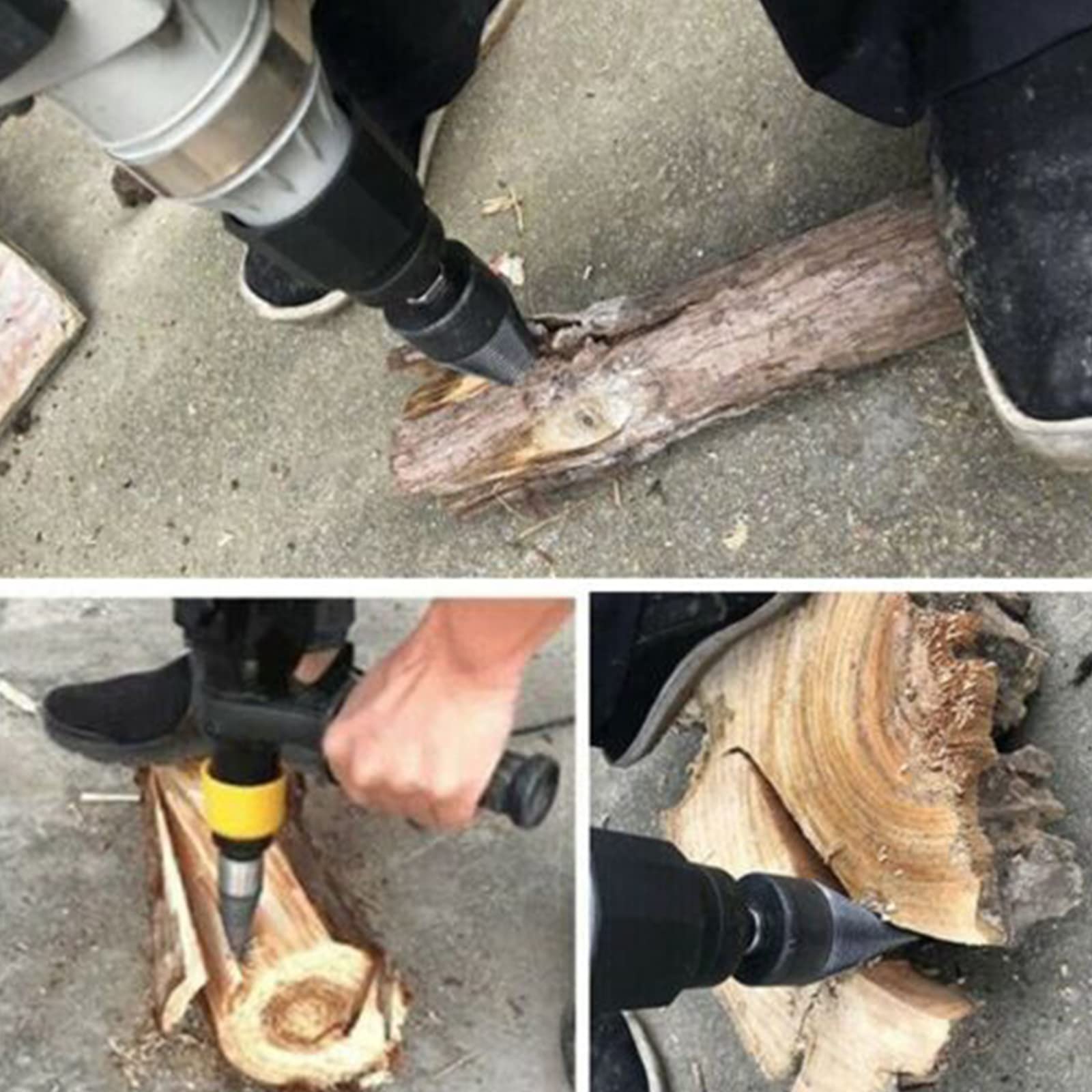 Punta Spaccalegna, Conico per vite Spaccalegna da 32 mm, Punta da Trapano per Legna da Ardere per Impieghi Gravosi in Acciaio ad Alta Velocità, Filettatura Antiscivolo,Round