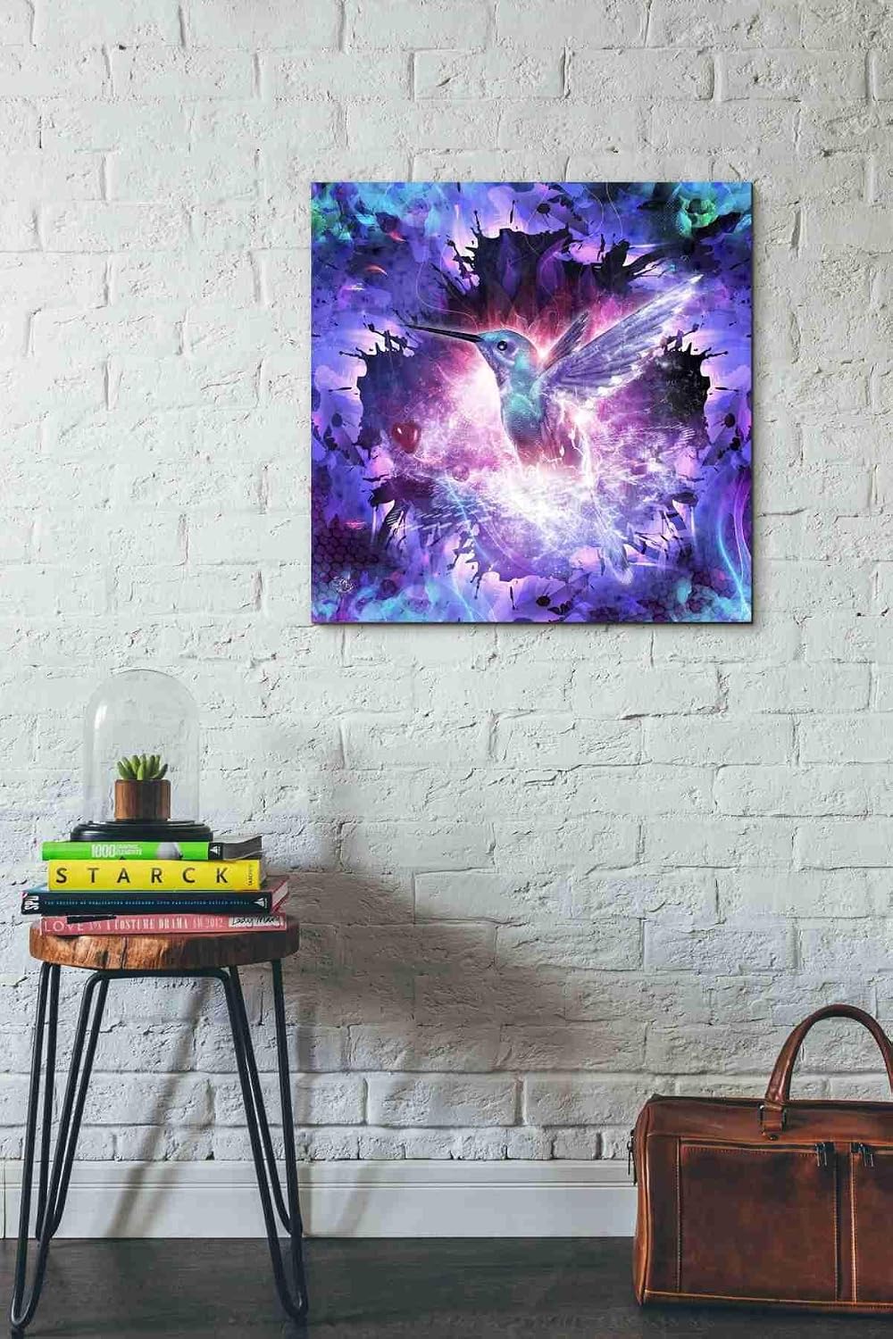 Epic Graffiti 'Hummingbird Love' by Cameron Gray, Canvas Wall Art, 18"x18"