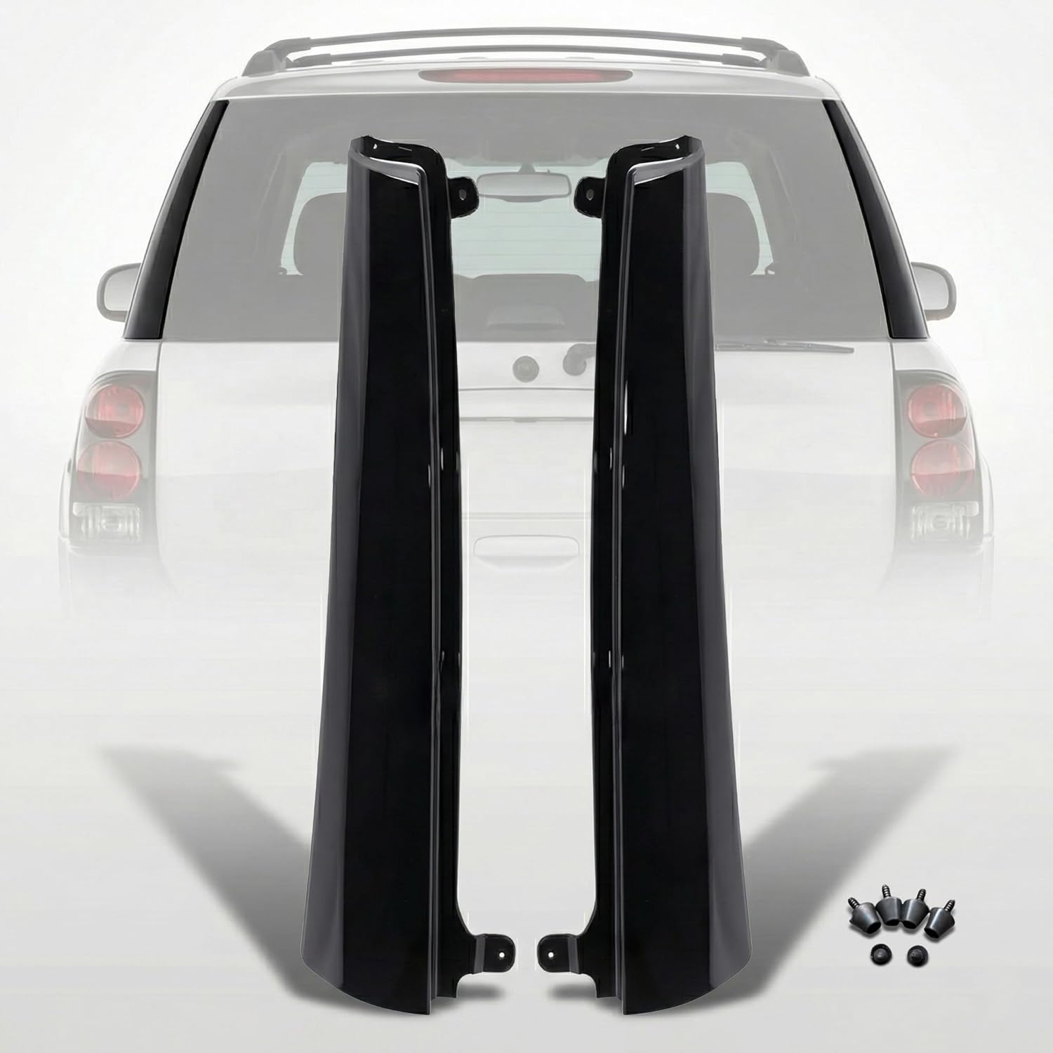 Rear Hatch Lift Gate Window Side Molding Trim Right & Left Pair Compatible with 2002-2009 Chevrolet Trailblazer Fits 2002-2006 Trailblazer EXT, Replace 15067214, 15067215