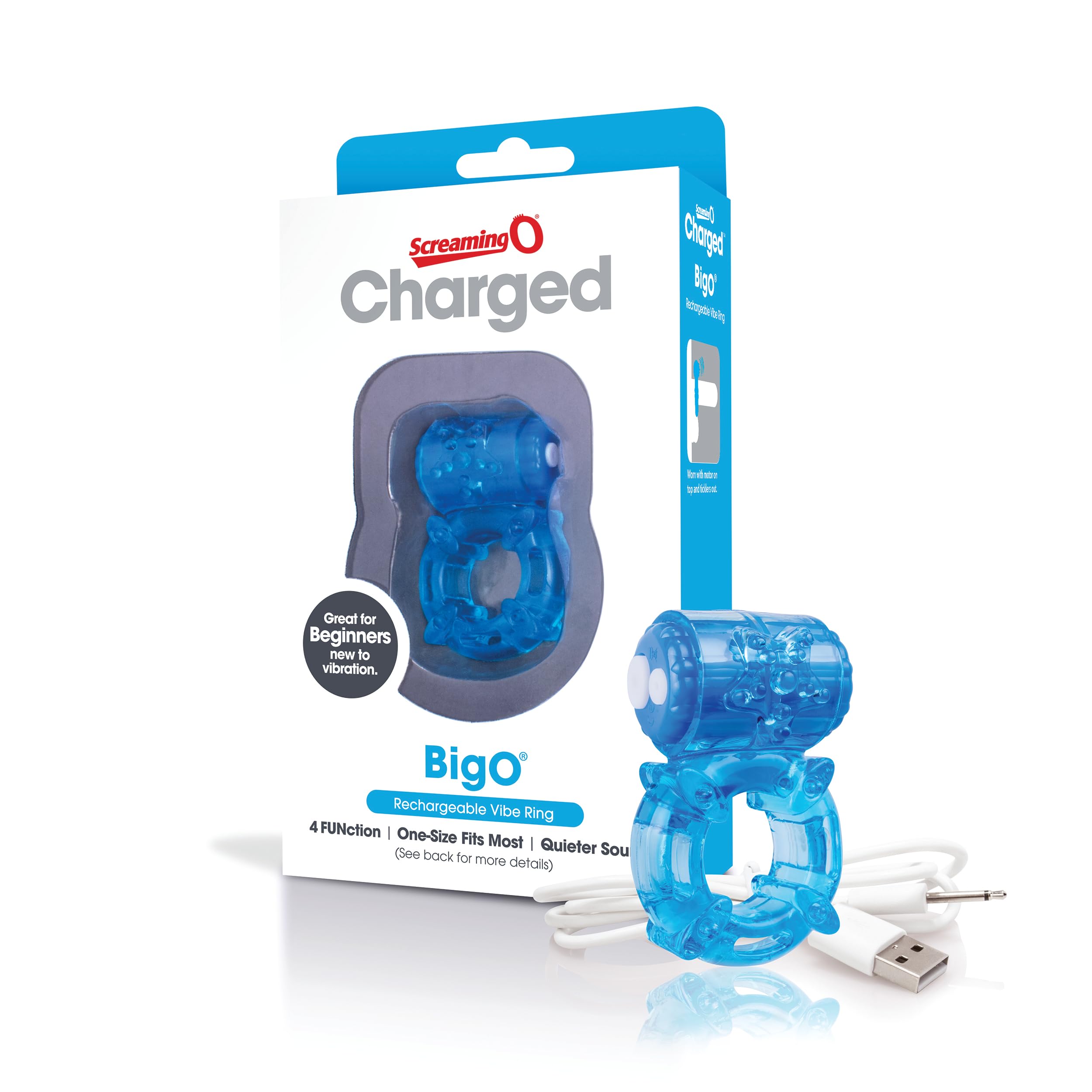 Amazon.com: Screaming O - Charged BigO, Blue - Vibrating Cock Ring - Penis  Ring, Reusable Vibrator