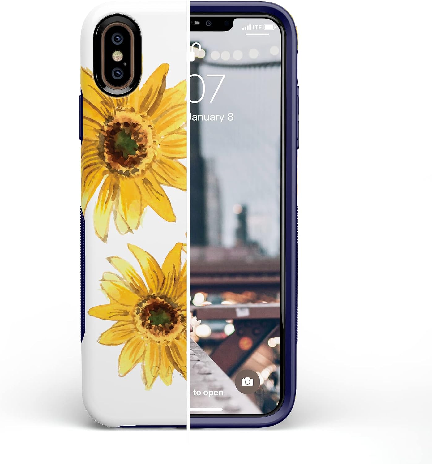 Casely iPhone Xs Max Case | Golden Garden | Yellow Sunflower | Bold Protective Design