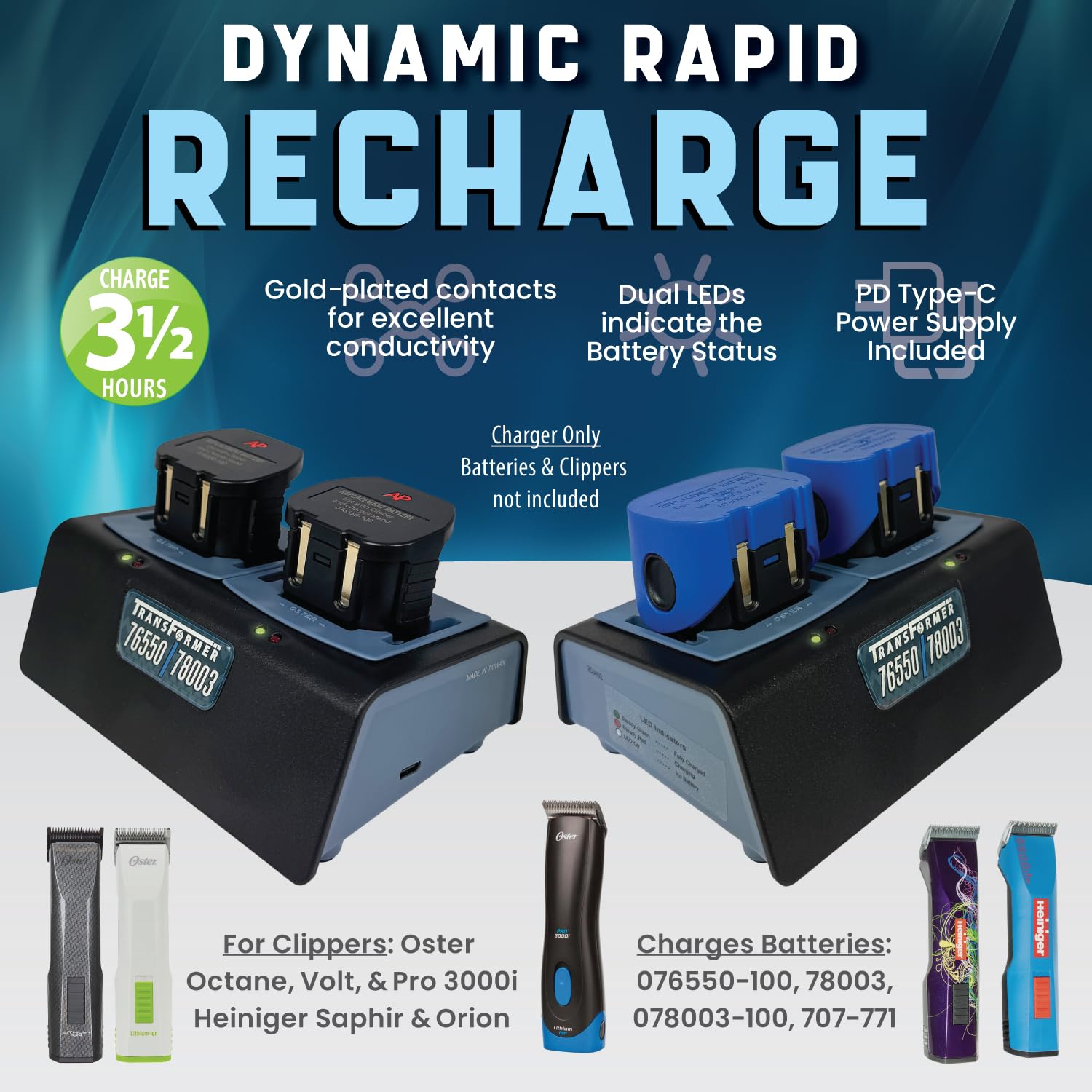 Amazon.com: Artisan Power Dual Battery Charger for Oster Octane