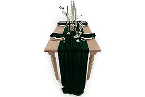 Elegant Emerald Green Velvet Table Runner: Elevate Your Events with 10ft of Luxurious Softness