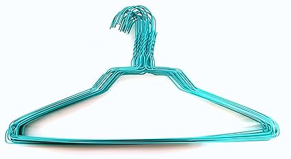 Homeneeds Wire Hangers, 18 Inch, Mint Green, 14.5 Gauge, Lightweight, Alloy Steel, Polished, 200 Pieces