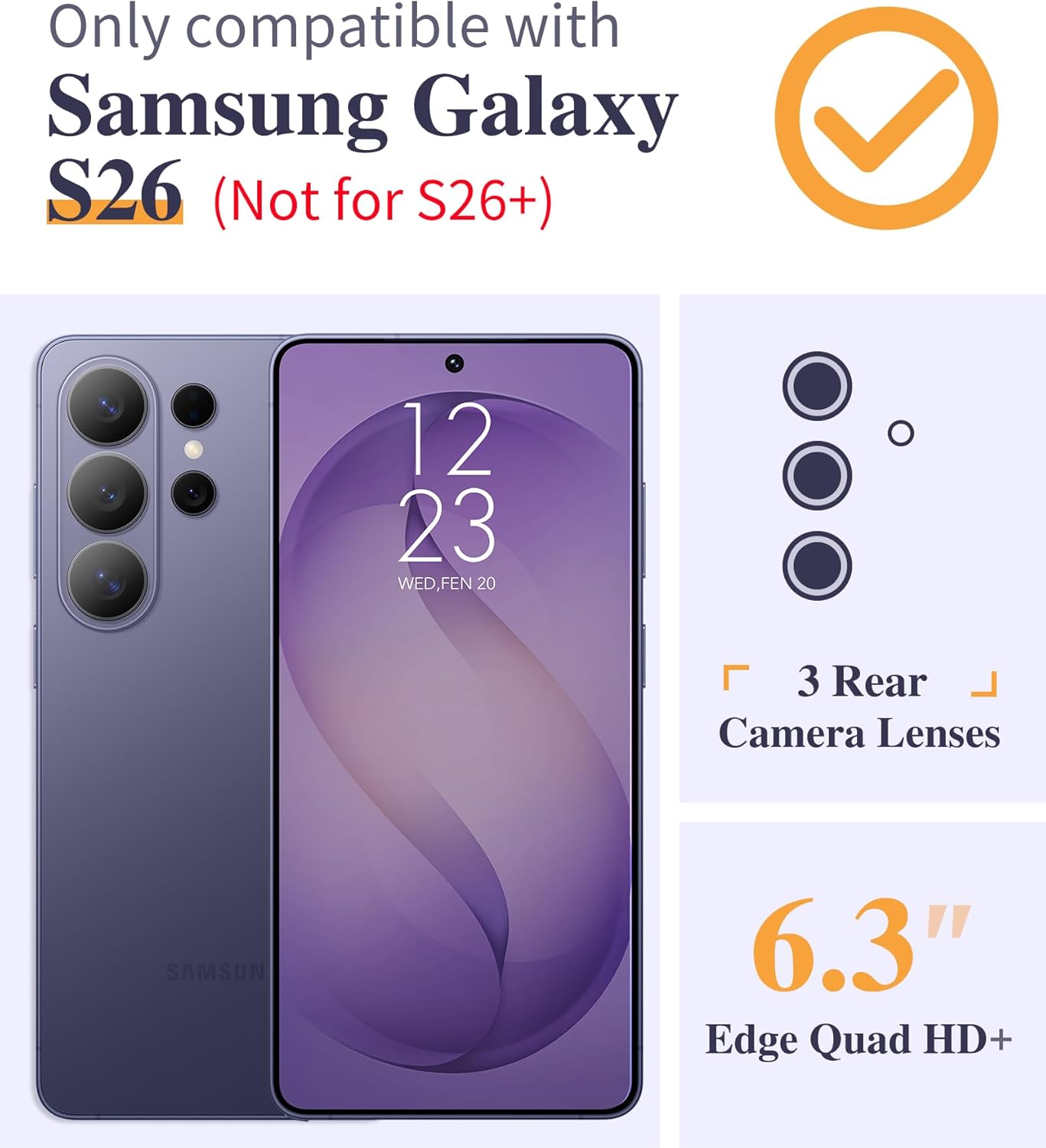 GVIEWIN Bundle - Compatible with Samsung Galaxy S26 Floral Case (Vibrant Spring) + Magnetic Phone Ring Holder (Glitter/Purple)