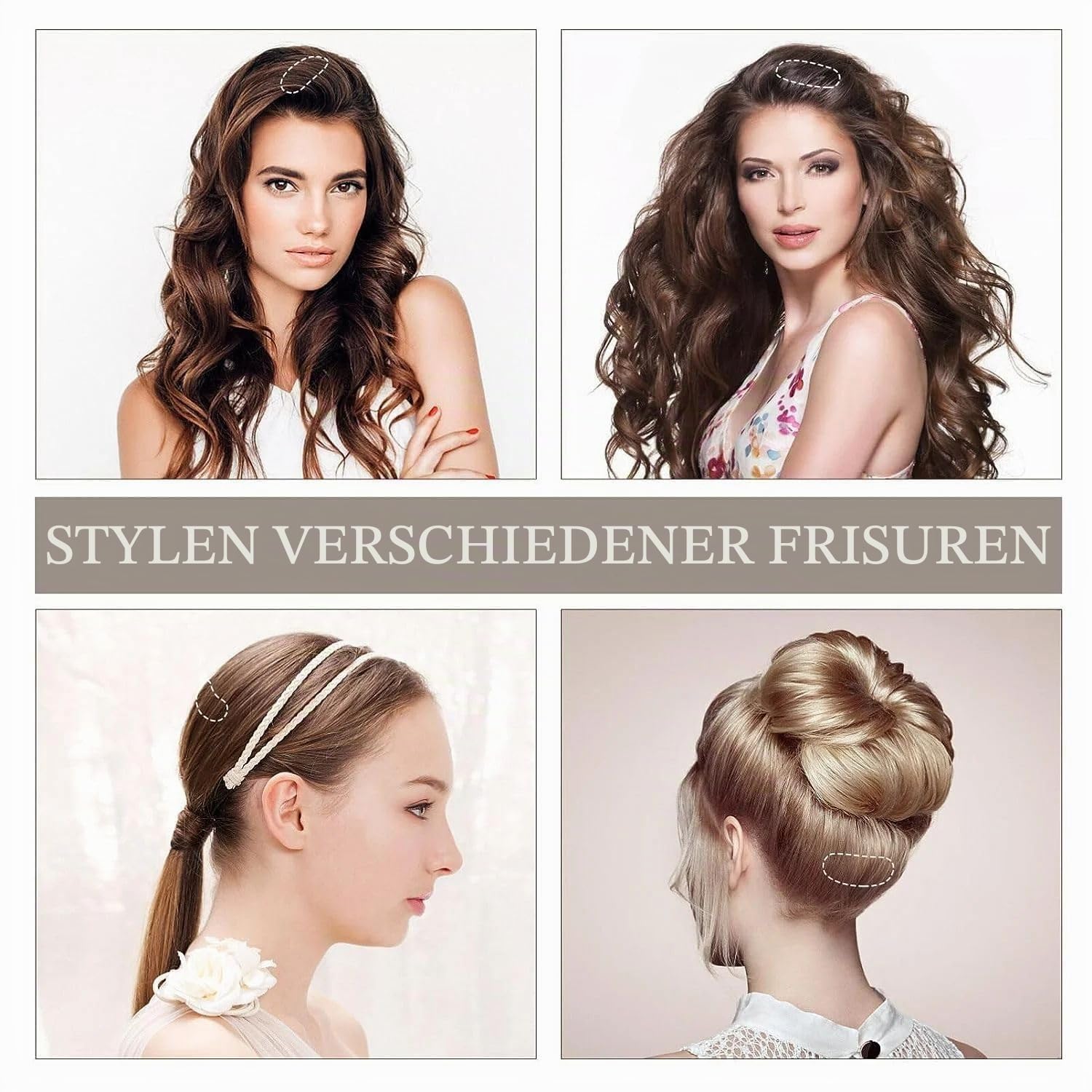 Charmante Bump It Up Volumeneinlagen – Do Beehive Hair Style Tool – Haarpads & Styling-Clip-Zubehör für Frauen, Beige, 2 Stück