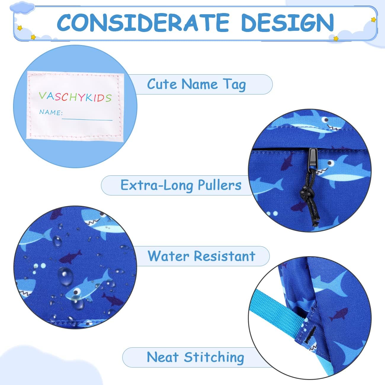 VASCHY Toddler Backpacks Kids, Lightweight Water Resistant Preschool Backpack for Children Boys and Girls w Chest Strap - Image 4