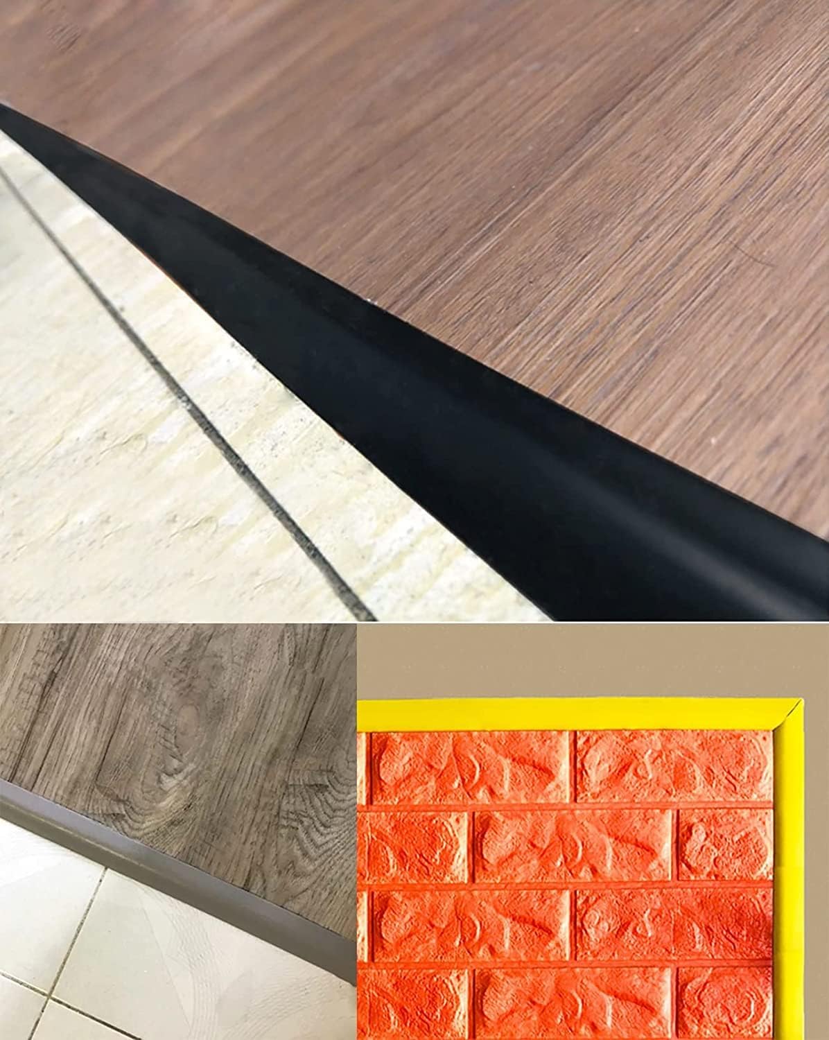 Doorway Uneven Floor Transition Strip, Floor Transition Strip Wood to Tile, Extra Wide Lightweight Doorway Thresholds Reducer, for Front Door Balcony Barn Door ( Color : Black , Size : 90cm/35.4in )