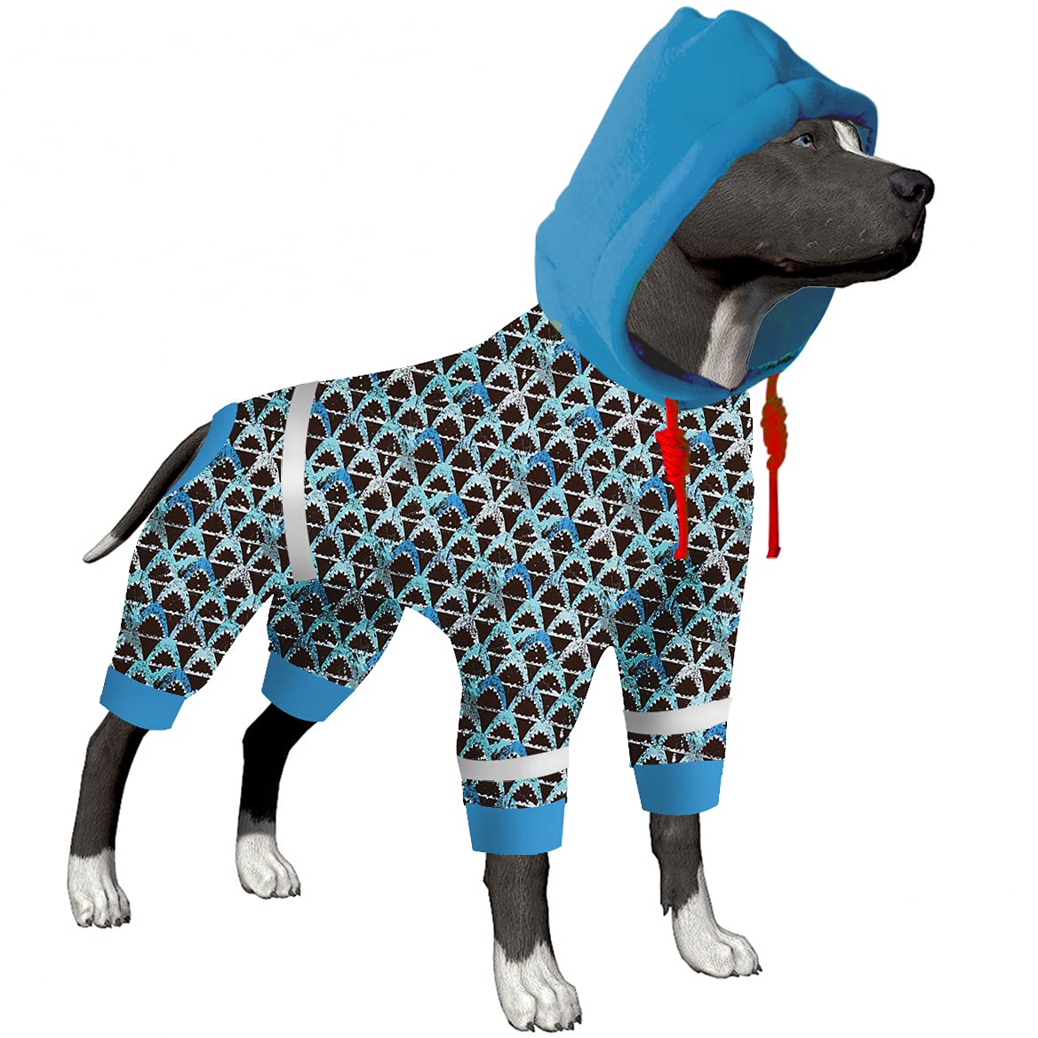 LovinPet Hundebody – Postoperativer Overall Für Große Hunde Mit Reflektierendem Design