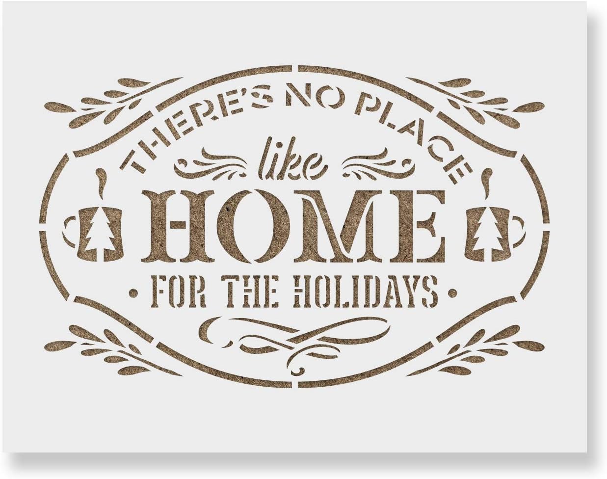 No Place Like Home for The Holidays Stencil - Christmas Porch Sign, Christmas Stencil Art, Christmas Decor Ideas, Stencils for Christmas