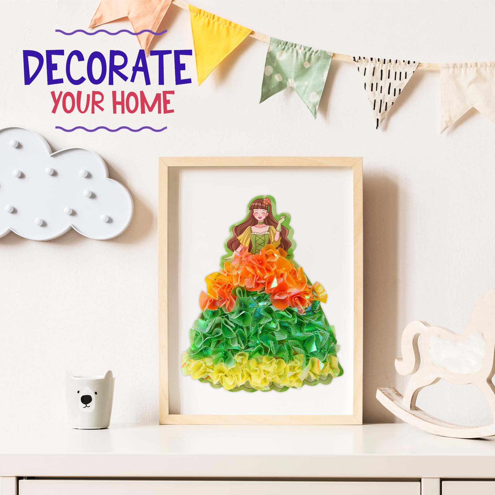 Yrinfay Poke Art DIY 8 magicznych księżniczek i 6 akcesoriów - zestaw do majsterkowania dla księżniczek, zabawka dla dziewczynek 6, 7, 8, prezent dla dziewcząt, chłopców, 9, 10, 11, 12 lat