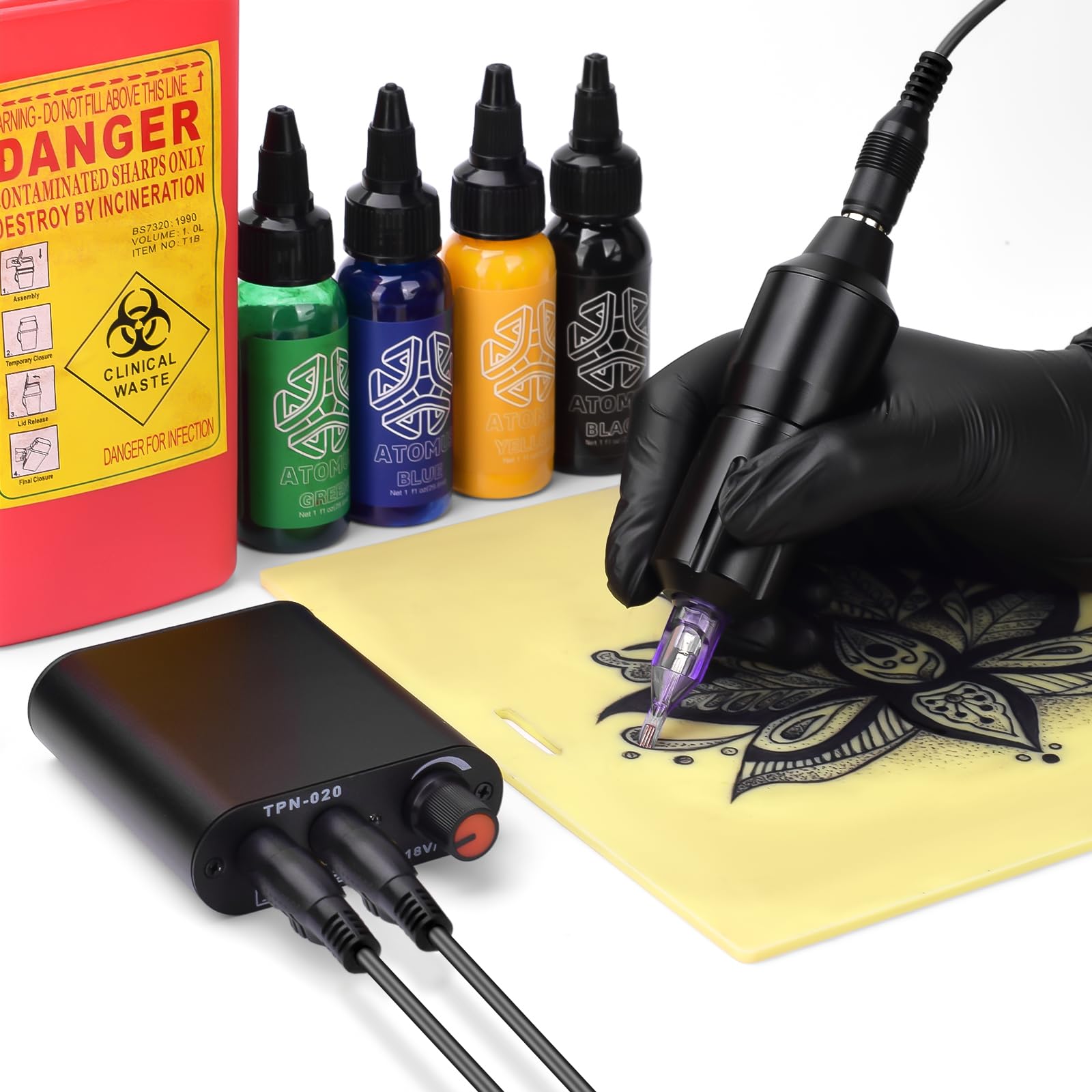 Amazon.com: ATOMUS Tattoo RCA Connector Clip Cords Silicone