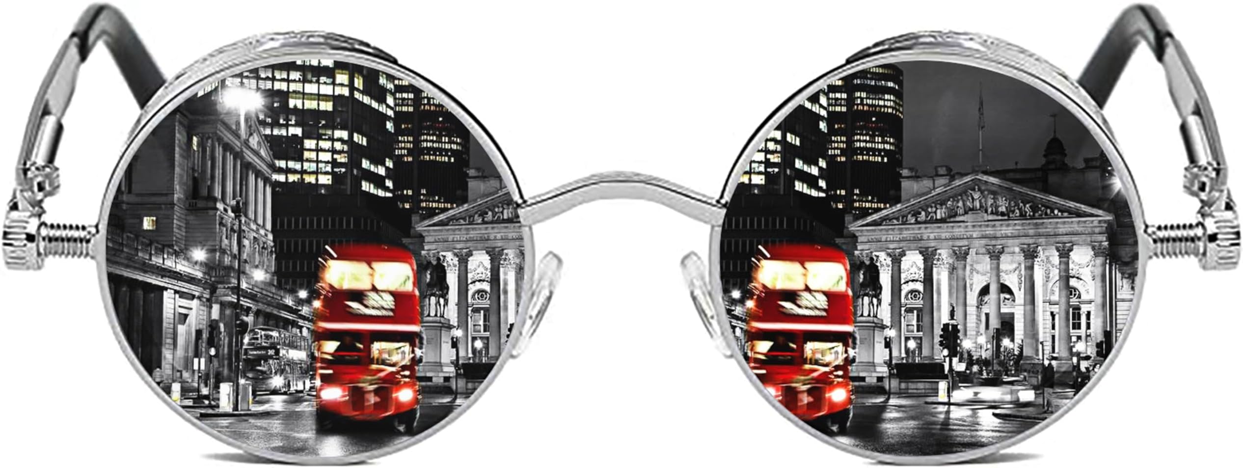 ROCKNIGHT Gothic Steampunk Round Polarized UV400 Protection Sunglasses Unisex Street Outdoor 48mm