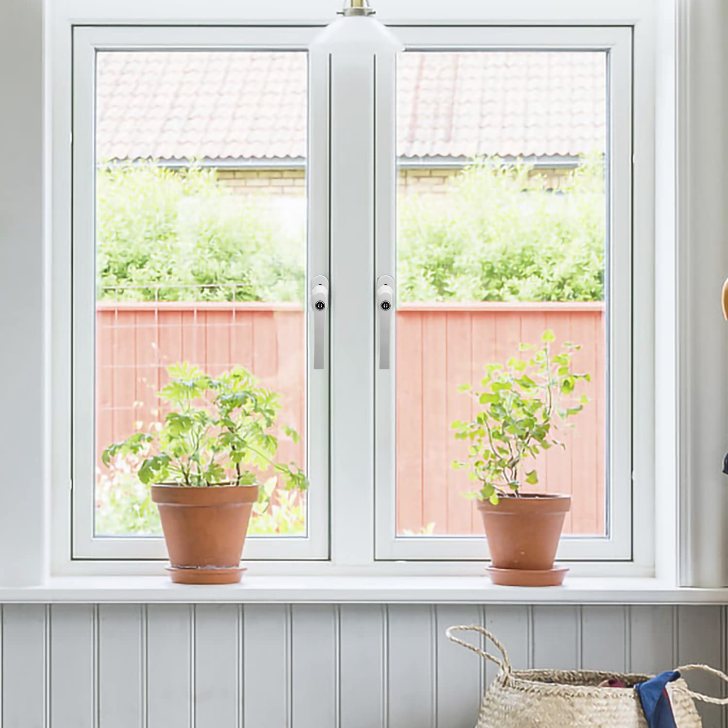 Gimisgu Abschließbare Fenstergriff Aluminium 16 Stück Fenstergriffe Kindersicherung Fenstersicherung mit Schloss mit 32 Gleichen Schlüsselpaaren(Weiß)