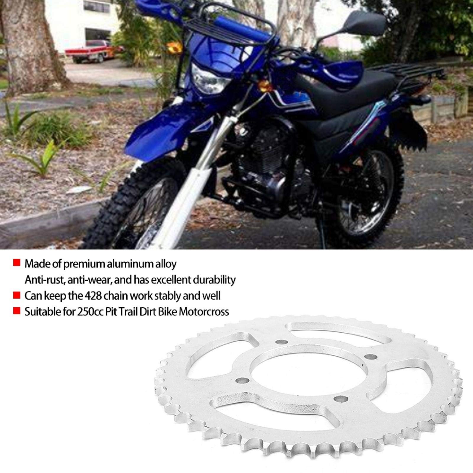 Yctze 48 denti 76mm 428 catena in alluminio corona dentata adatta per 250cc pit trail dirt bike motorcros catena a rulli pignoni kit pignoni