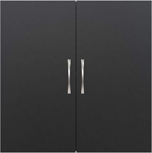 REALROOMS Lavabo 24 pulgadas 2 puertas gabinete de almacenamiento de pared, negro