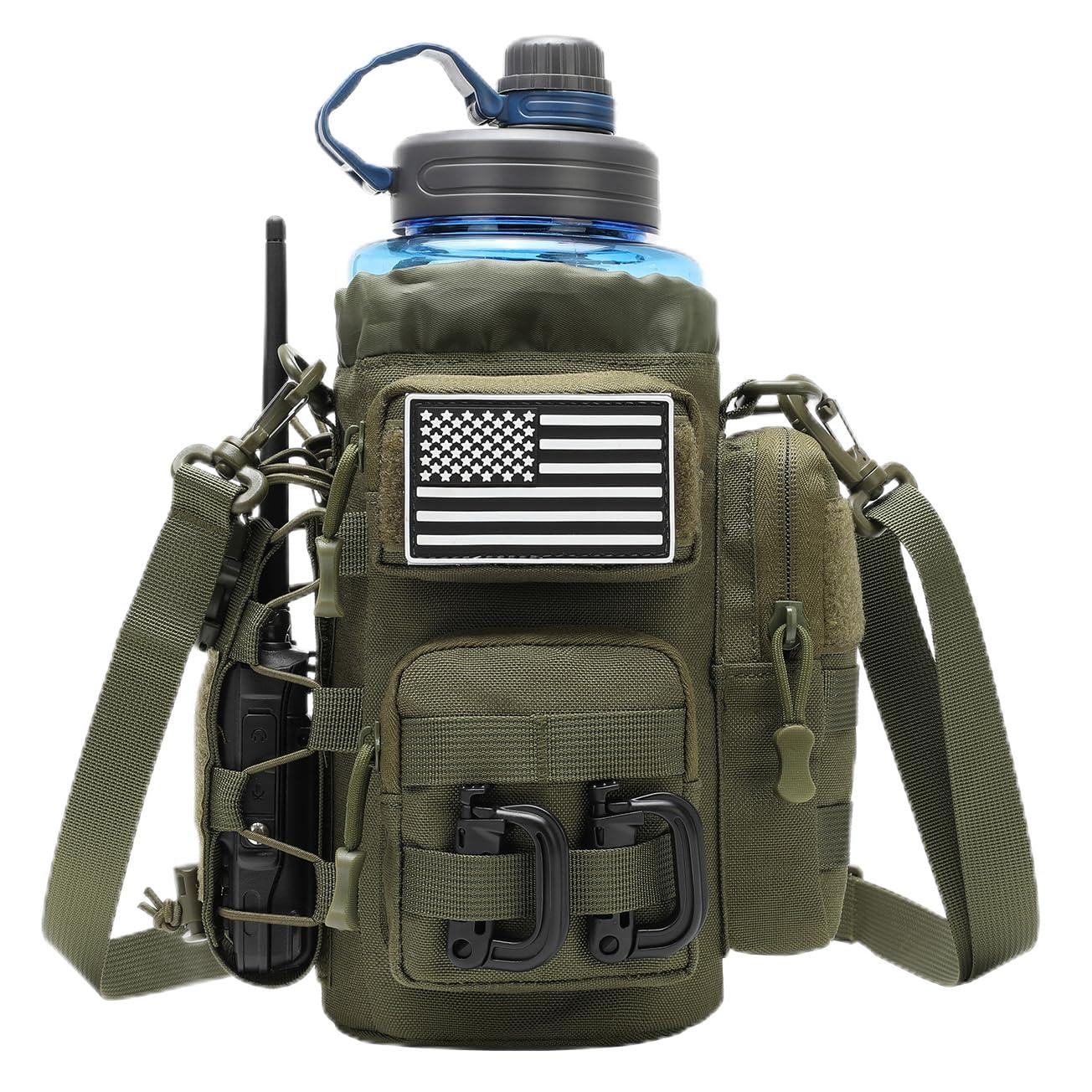 Tactical Molle Pouch Multifunctional Water Bottle Pouch Phone Pouch EDC Bag with Shoulder Strap-image-35