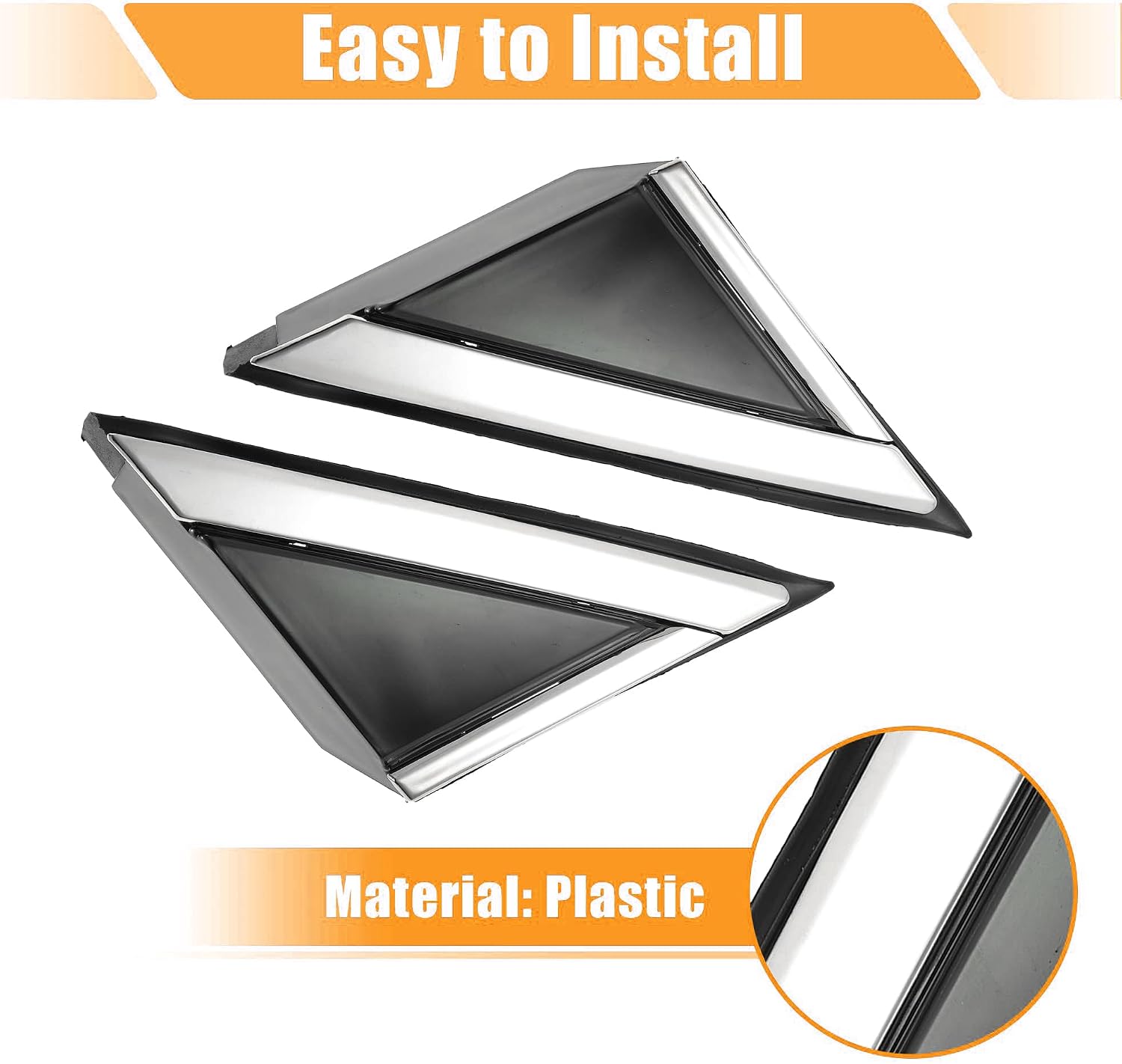 Unifizz 1 Pair Front Left and Right Mirror Corner Triangle Fender Cover Rearview Triangle Trim Panel for Cadillac SRX 2010-2016 22774040 22774041 Driver Passenger Side Door Rearview Mirror Cover