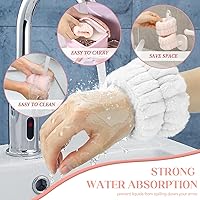 Vista 2 de Toallas de muñeca para mujer para lavar la cara, toalla de microfibra para spa, pulseras absorbentes, banda para el sudor para niñas que evitan que
