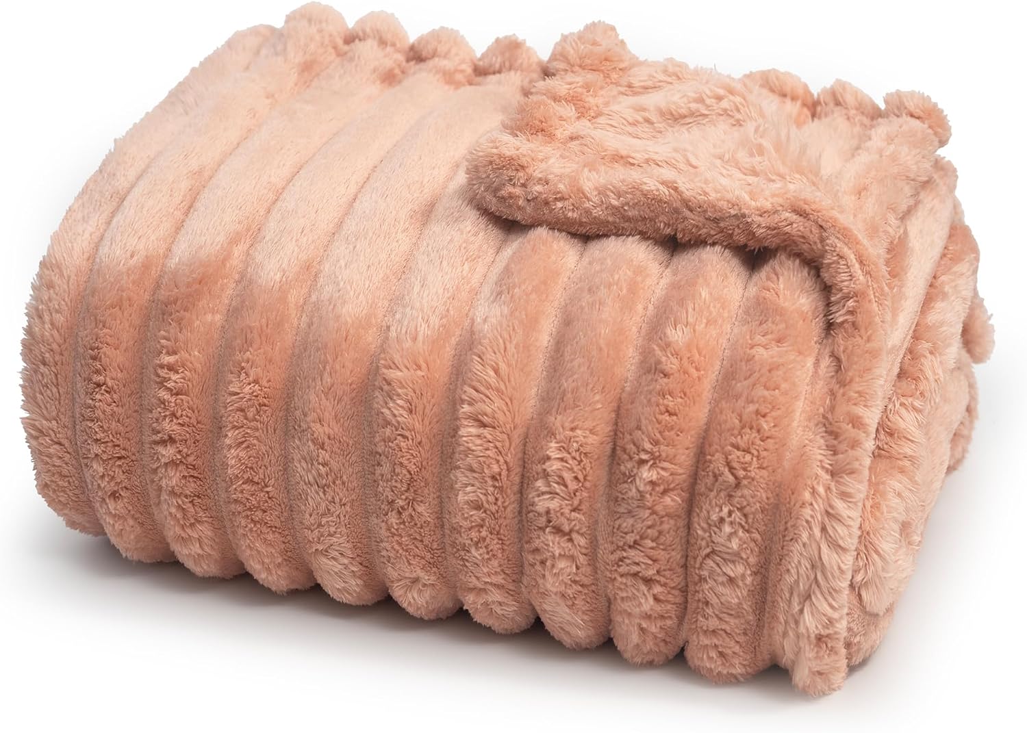 Americanflat 60x80 Faux Fur Throw Blanket - Soft and Breathable Throw Blanket for Couch, Bed, Chair - Pink Faux Fur Blankets Perfect for Home, Bedroom, or Outdoor Use