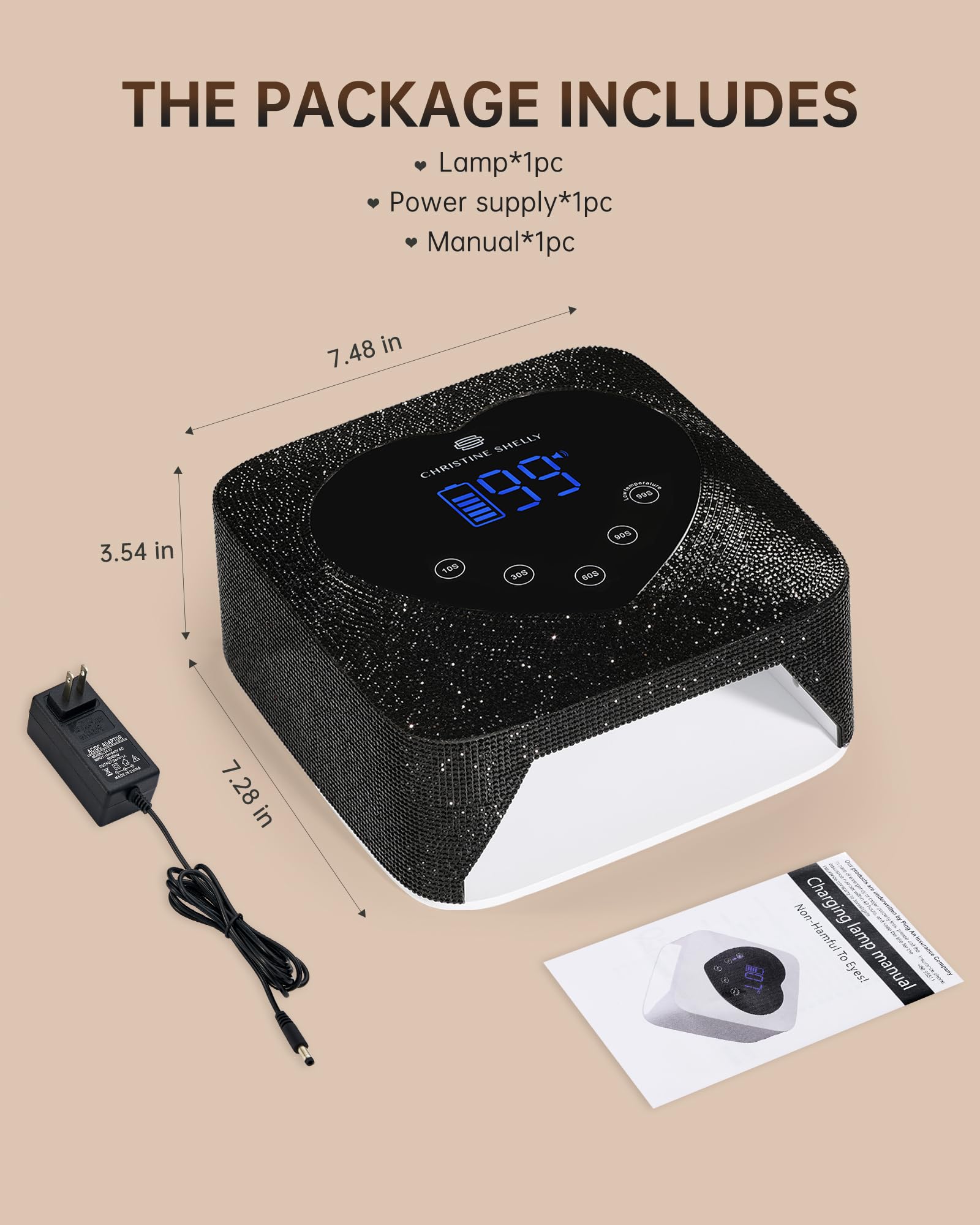 Amazon | CHRISTINE SHELLY UV LED ネイルランプ 72W 充電式 キラキラ