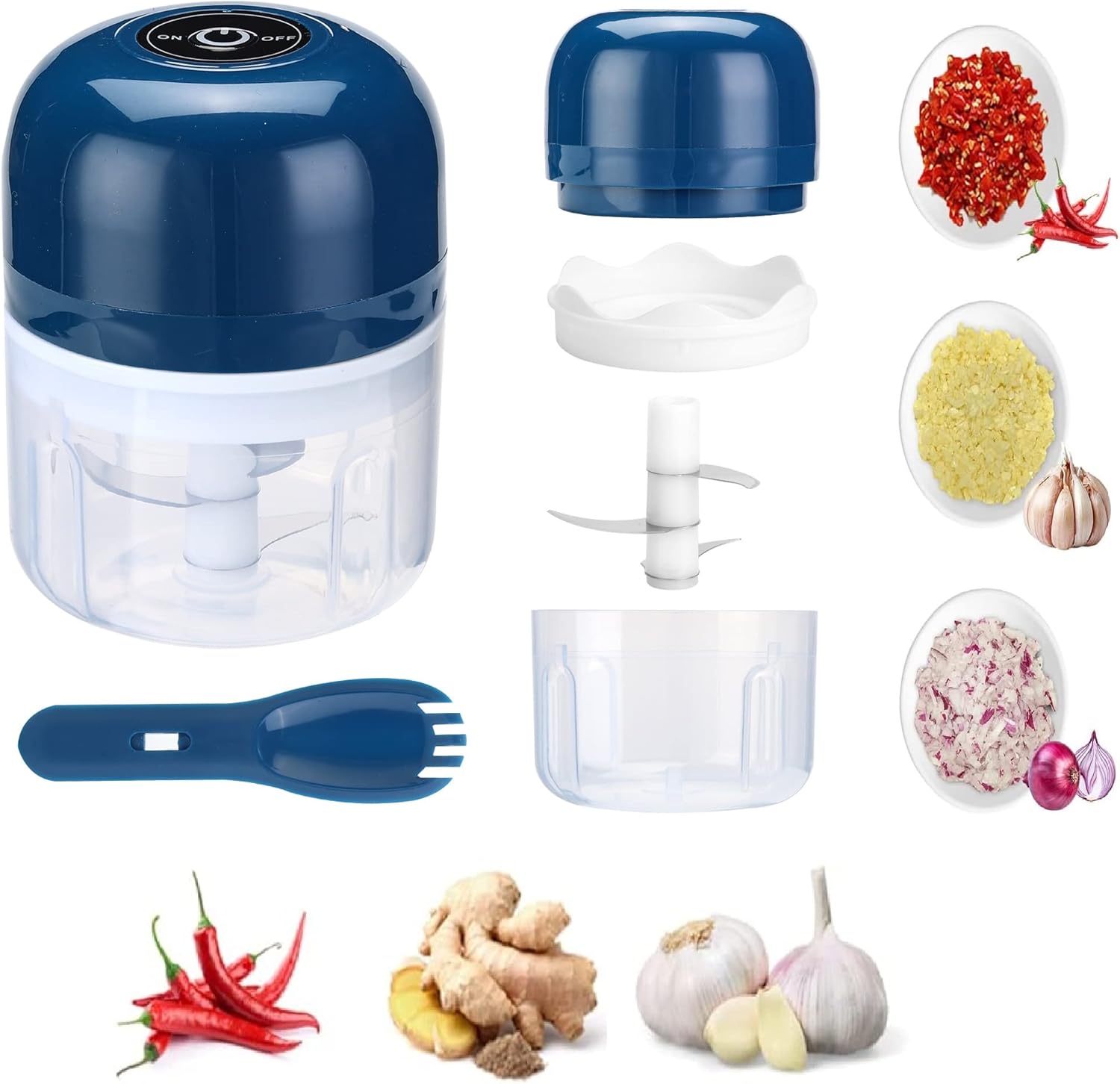 Electric Garlic Chopper Mini,250ML Wireless USB