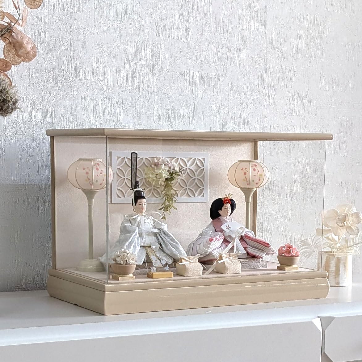 美品】【人気工房 雅秀作】雛人形 親王飾り アクリルケース入り 【公式