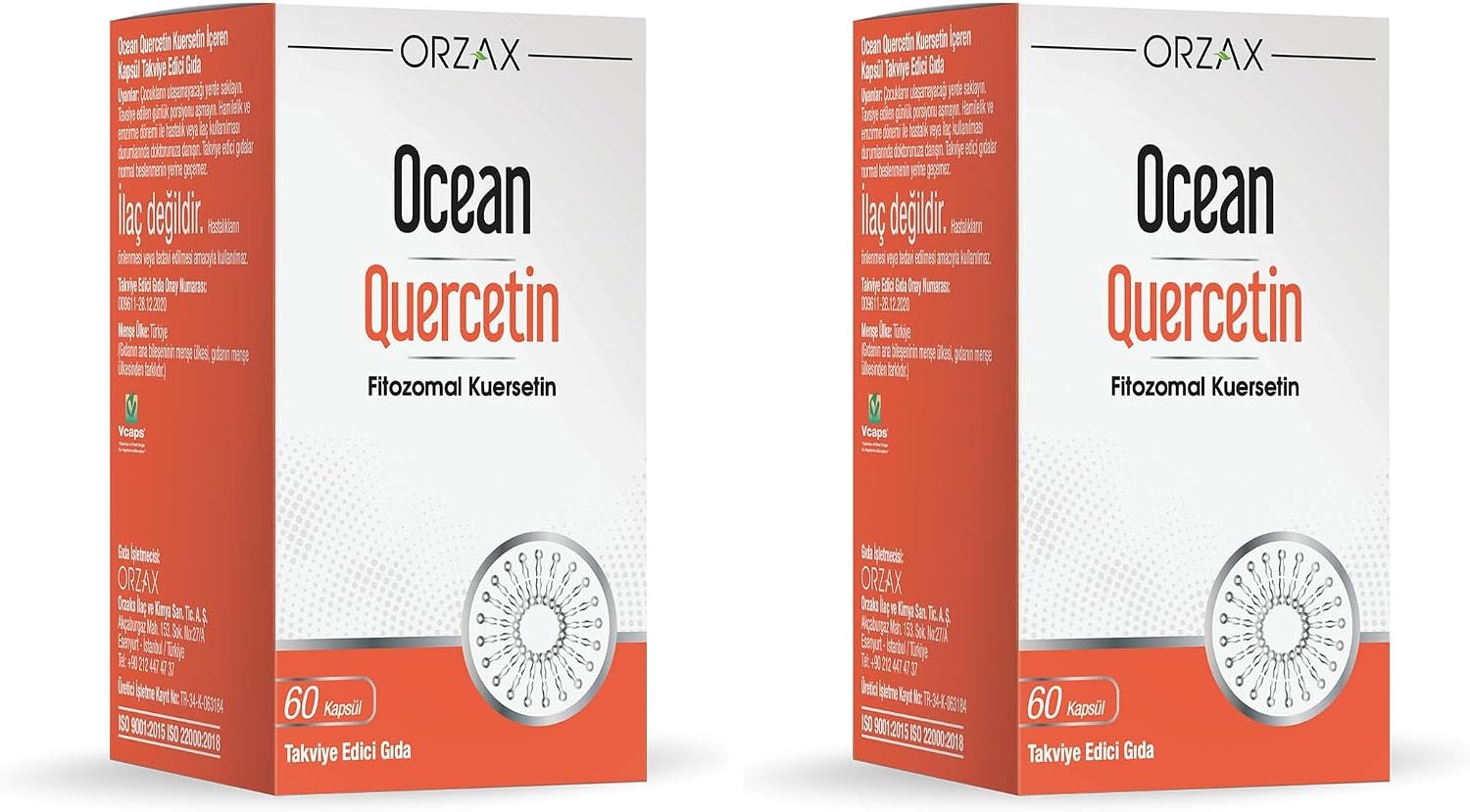 Ocean Quercetin 100 Mg 60 Kapsül Takviye Edici Gıda 76433 (2 paketi)