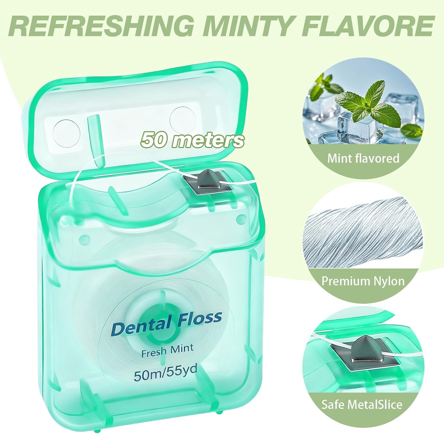 Dental Floss Bulk Travel,50m/55yd Floss in Bulk Mint Flavored Travel Dental Floss Waxed Oral Care for Adults Homeless Teeth Giveaways Kids Patients (7 Colors,Pack of 154)