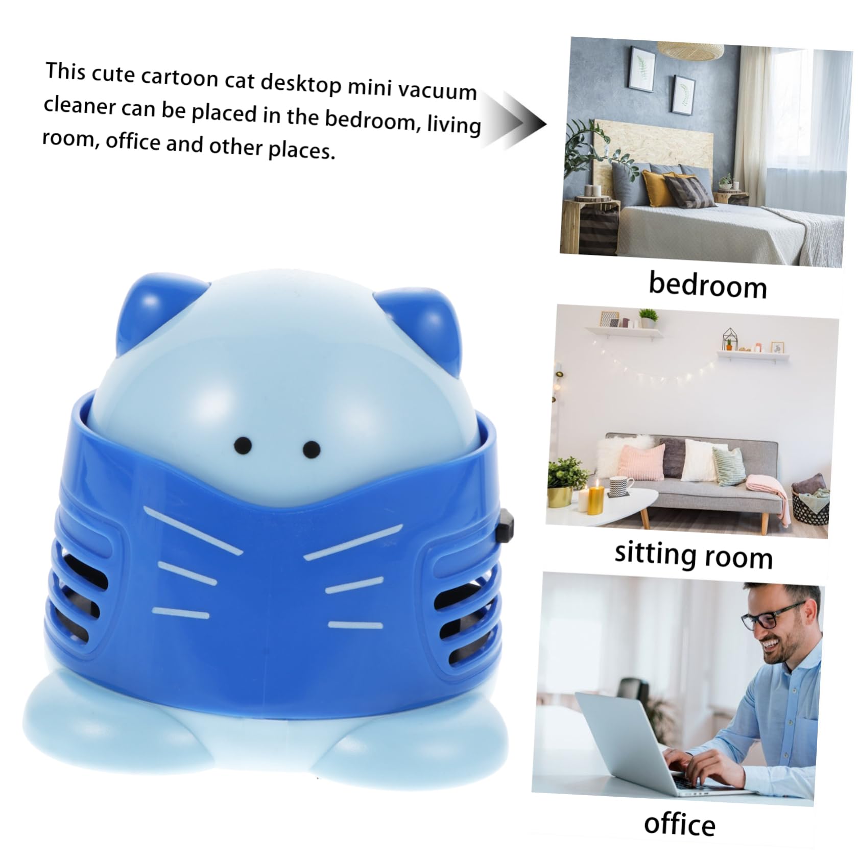 Happyyami 1Pc Cartoon Desktop Cleaner Mini Dust Collector for Efficient Dust Removal Lightweight Portable Vacuum for for Crumbs and Scraps No Battery Required