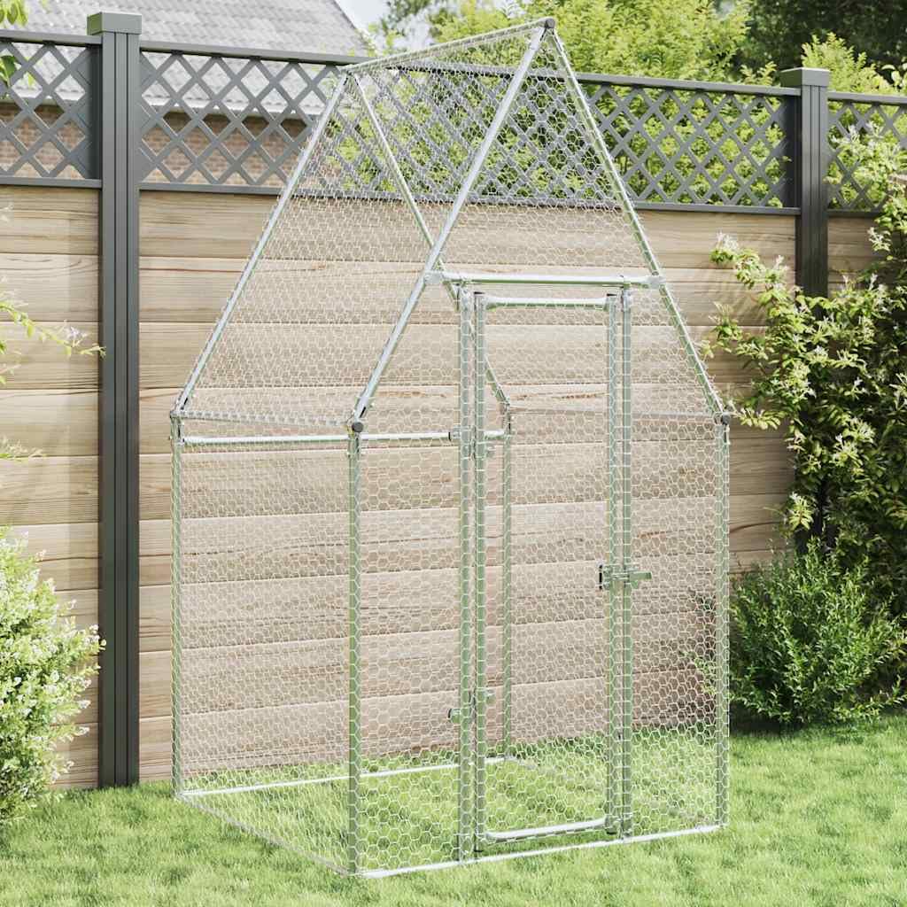 Refined Jaula para gallinas Acero galvanizado Plateado 100x100x190 cm